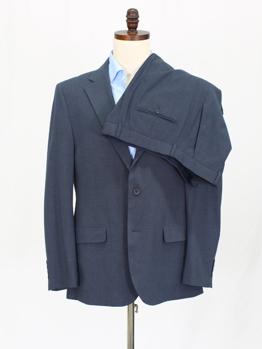 Nautica 42R 36x29 Blue Full Suit 2-Button Check R749